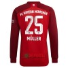 Oficiální Fotbalový Dres s Dlouhý Rukáv FC Bayern Mnichov Thomas Muller 25 Domácí 2021-22 pro Muži